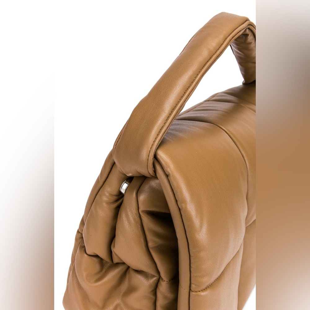 Stand Studio Tan Padded Leather Top-Handle Clutch - Picture 5 of 12